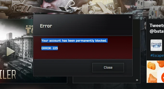 BattlEye anti-cheat detecting a cheat in Escape From Tarkov